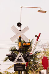 Railroad Train Crossing Sign Signal Light