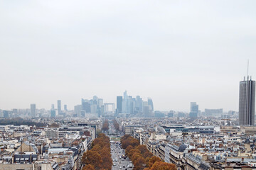 Obraz premium Panoramic view of Paris from Arc de Triomphe, center of Paris.