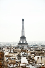 Panoramic view of Paris from Arc de Triomphe, center of Paris. - 403378758