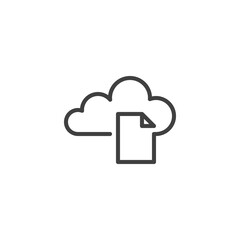 Document cloud line icon. linear style sign for mobile concept and web design. Cloud computing with document file outline vector icon. Symbol, logo illustration. Vector graphics