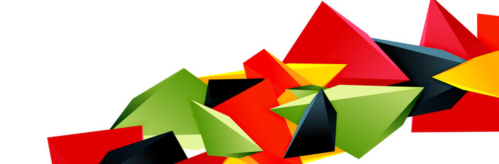 Triangle mosaic abstract background, 3d triangular low poly shapes. Geometric vector illustration for covers, banners, flyers and posters and other