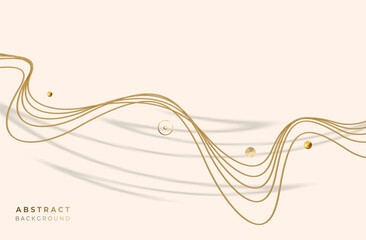 Abstract Golden glowing shiny wave lines art effect vector background. Use for modern design, cover, poster, template, brochure, decorated, flyer, banner.