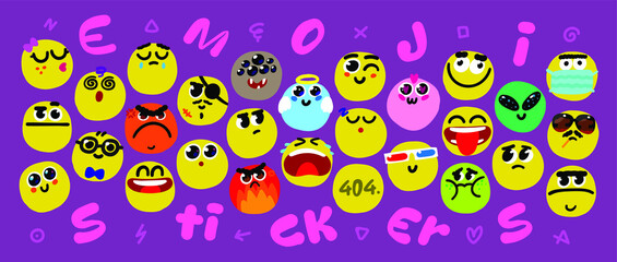 yellow faces representing different emotions are used to communicate on the Internet