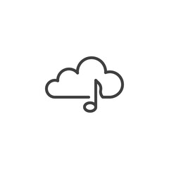 Media storage cloud line icon. linear style sign for mobile concept and web design. Music cloud outline vector icon. Symbol, logo illustration. Vector graphics