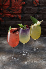 Colorful cocktails