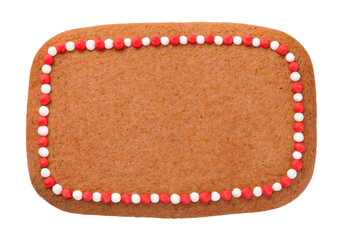 Gingerbread Christmas Cookie In Shape Of Rectangle