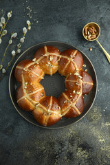 Easter cake on a dark background