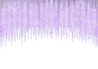 藤の花のアナログ風イラスト 神秘的な紫 Analog Canvas Print Anal 桜 マチ