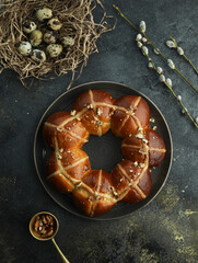 Easter cake on a dark background