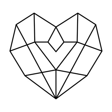 Geometric Heart Stencil Geometric Heart, Geometric Stencils, Large