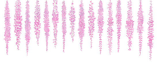 Obraz na płótnie Canvas 藤の花のアナログ風イラスト　幻想的なピンク