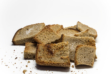 Pieces of dried bread with salt