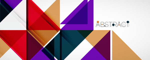 Fototapeta premium Geometric abstract background. Techno color triangle shapes. Vector illustration for covers, banners, flyers and posters and other designs