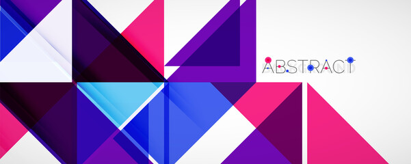 Geometric abstract background. Techno color triangle shapes. Vector illustration for covers, banners, flyers and posters and other designs