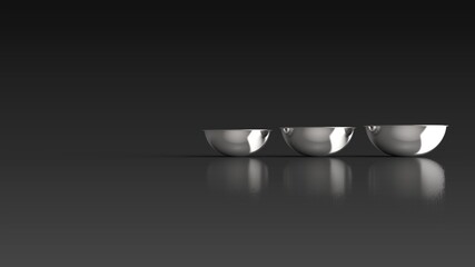 bowl black background one right front 3D Render
