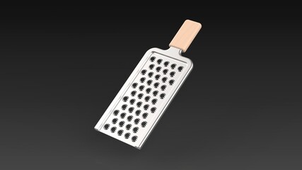 grater black background one center angled 3D Render