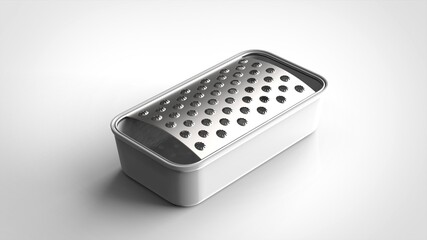 grater and tray white background one center angled 3D Render