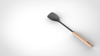 spatula white background one right angled 3D Render