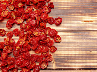 sun-dried cherry tomatoes as background