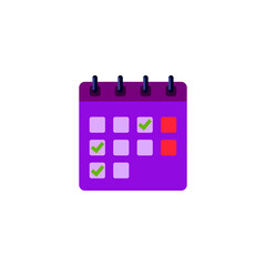 Month planning concept in flat design. Calendar icon with marked days. Vector illustration