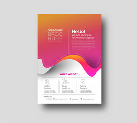 Flyer & Poster Cover Design in A4 Size Template Illustration.