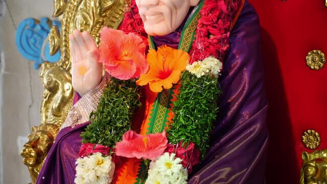 Sai Baba in indian temple - Hindu God