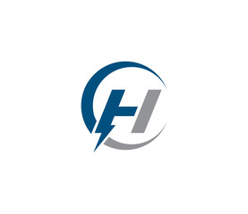 H Electric Energy Power Logo Design Company Concept