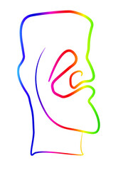 Abstract head of a man .Barber with a beard.Logo or icon for hairdressers