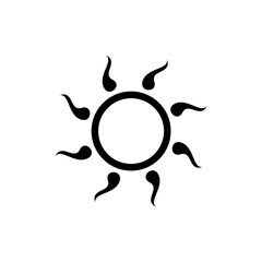 Vector set icons of sun. Vector emblems of sun.