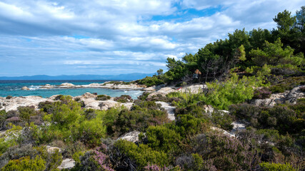 Aegean sea coast in Greece