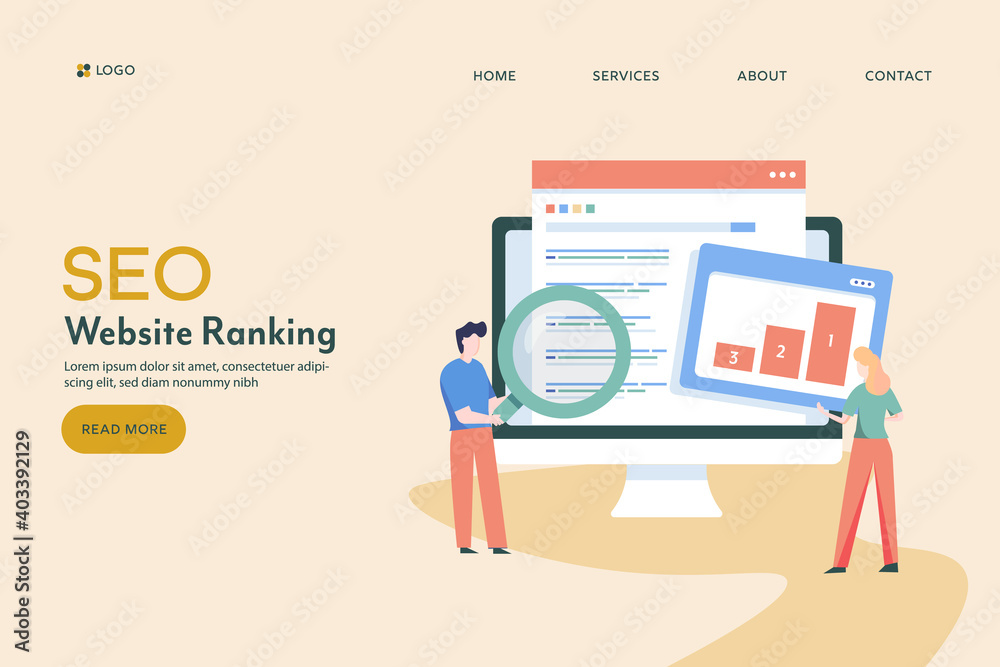 Canvas Prints seo ranking concept. search engine optimization strategy with marketing team working, web traffic an