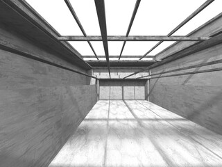 Abstract architecture background. Empty rough concrete interior