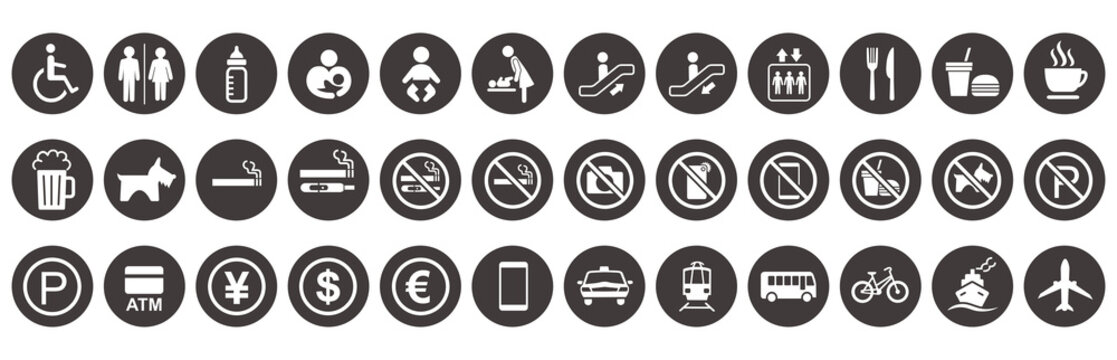  illustration of sign  icon set vector