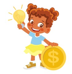 African American Girl holding electric lamp