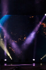 Theater lights spotlights over the stage, texture background for design.