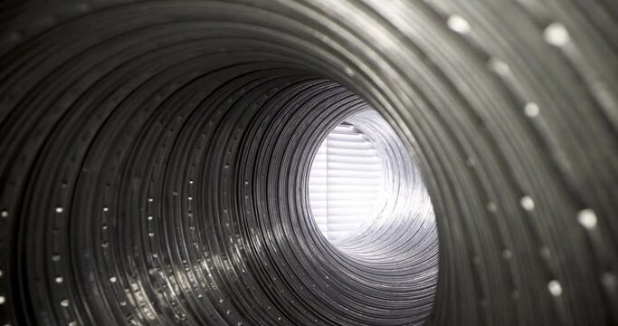 air ducting - sliding inside flexible aluminum tube for ventilation system