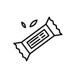 Organic sweets. Cereal energy or protein bar in pack with abstract label.