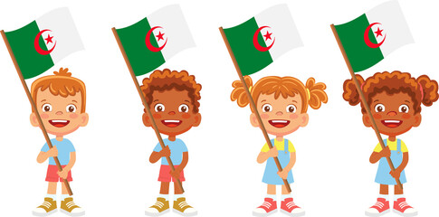 algeria flag in hand set