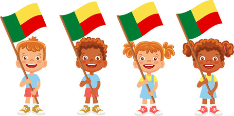 Benin flag in hand set