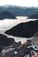 Schweizer Alpen &uuml;ber dem Nebelmeer 