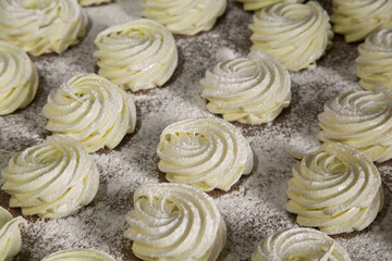 a traditional Russian dessert called Zefir marshmallow made from applesauce with the addition of agar-agar. High quality photo