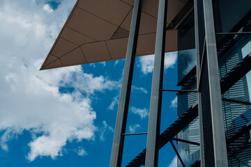 office building sky and clouds