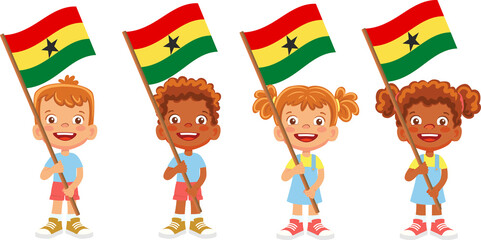 Ghana flag in hand set