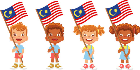 Malaysia flag in hand set