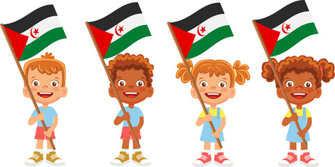 Sahrawi Arab Democratic Republic flag in hand set