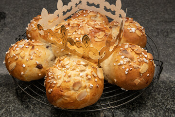 Dreikönig Kuchen mit Krone