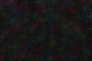 Finely sprayed colorful paint on a black background