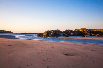 sunset on the beach in autumn