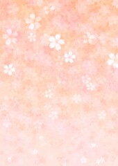 淡い桜の花が一面に咲くイラスト no.01