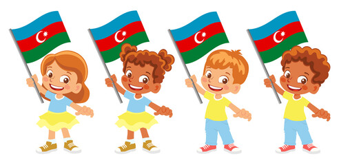 Azerbaijan flag in hand set